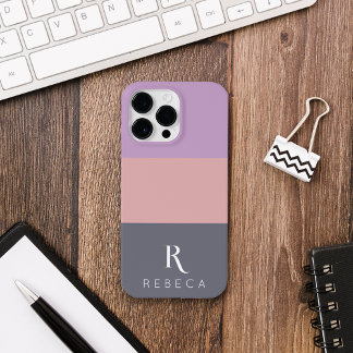 カスタム3色ブロックリラオレンジグレーパステル Case-Mate iPhone 14 PRO MAXケース