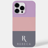 カスタム3色ブロックリラオレンジグレーパステル Case-Mate iPhoneケース (裏面)