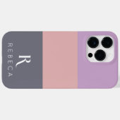 カスタム3色ブロックリラオレンジグレーパステル Case-Mate iPhoneケース (裏面 (横))