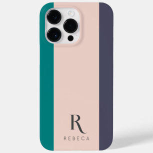 カスタム3色ブロック赤面ピンクティール（緑がかった色）バラグレー Case-Mate iPhone 14 PRO MAXケース
