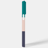 カスタム3色ブロック赤面ピンクティール（緑がかった色）バラグレー Case-Mate iPhoneケース (裏面 / 右)