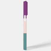 カスタム3色ブロック赤面ピンクティール(緑がかった色)紫 Case-Mate iPhoneケース (裏面 / 右)