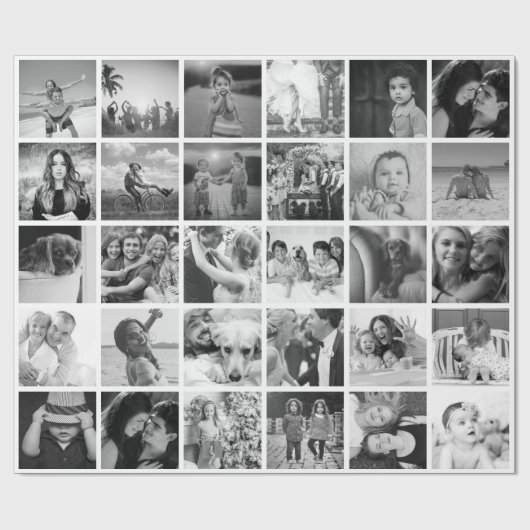 カスタム30枚の写真コラージギフトを作成 ラッピングペーパー (フラット)