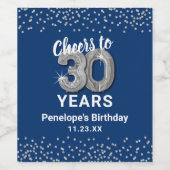 カスタム30歳の誕生日ワインラベル ワインラベル (シングルラベル)