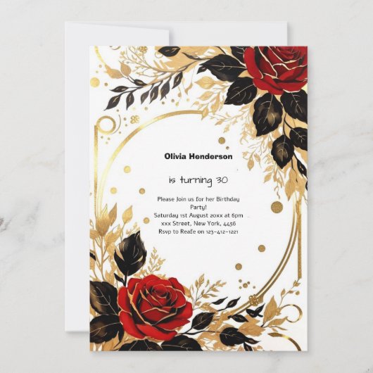 カスタム30歳の誕生日招待状 招待状 (正面)