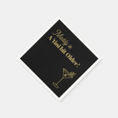 カスタム30th誕生日マルティニナプキンフェイク金ゴールド スタンダードカクテルナプキン (角)