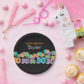 カスタム30th Birthday Add Name紙カラフルプレート ペーパープレート (パーティー)