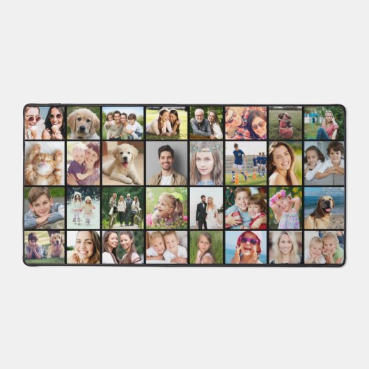 カスタム32フォトコラージブラック デスクマット (正面)