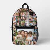 カスタム35フォトコラージュ黒印刷 プリントバックパック (正面)