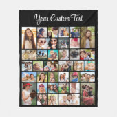 カスタム36フォトコラージブラック フリースブランケット (正面)