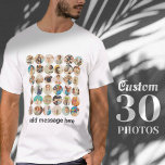 カスタム36枚モダン家族とペット Tシャツ<br><div class="desc">ペットカスタム犬、猫、または鳥、家族や友人の写真をフレームに追加シンプルする</div>