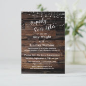 カスタム3 - ラスティック ウッド ライト ハッピーエバーアフター 招待状 (スタンド正面)