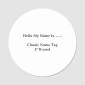 カスタム3"丸型ネームタグ モダンなデザイン 名札 (正面)