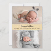 カスタム3 Photo Classy Thank You Birth Announcement シーズンカード (裏面)