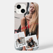 カスタム3 Photo Collage Monogramの名前と引用文 Case-Mate iPhoneケース (裏面)