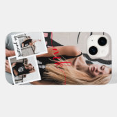 カスタム3 Photo Collage Monogramの名前と引用文 Case-Mate iPhoneケース (裏面 (横))