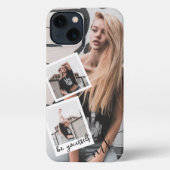 カスタム3 Photo Collage Monogramの名前と引用文 iPhoneケース (裏面)