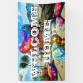 カスタム3' x 5'ウェルカムホームビニールバナー – 人 横断幕 (縦)