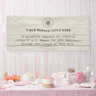 カスタム3' x 5'木製ビジネス素朴バナー 横断幕