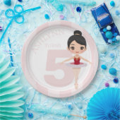 カスタム3Dかわいい赤バレリーナfor Girls誕生日 | ペーパープレート (パーティー)