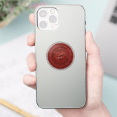 カスタム3D編集可能レッドワックス証明書シール シール (スマートフォン)