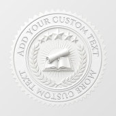 カスタム3D編集可能 白ワックス箔 証明書シール ウィンドウサイン (シート)