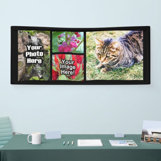 カスタム4の写真のコラージュの横の写真 横断幕 (トレードショー)