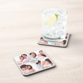 カスタム4セクションファミリーフォトコラージュ正方形フレーム コースター (右側)