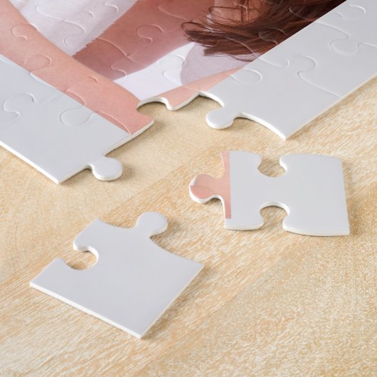 カスタム4セクションファミリーフォトコラージュ正方形フレーム ジグソーパズル (側面)