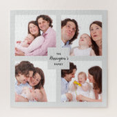 カスタム4セクションファミリーフォトコラージュ正方形フレーム ジグソーパズル (縦)