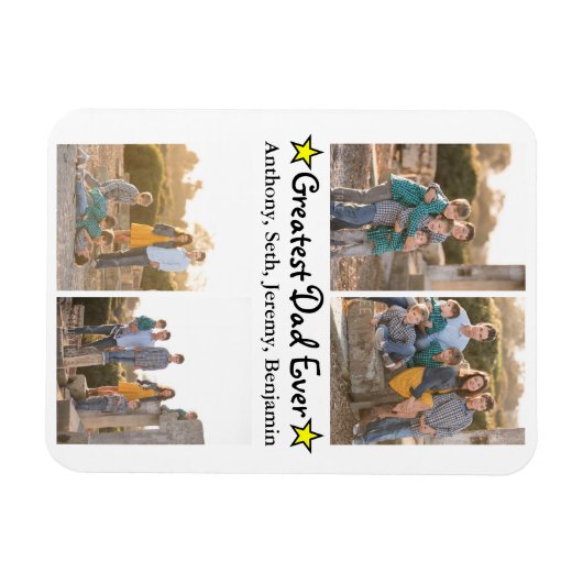 カスタム4フもっとも偉大ォトパパエバーファーズデイ マグネット (横)