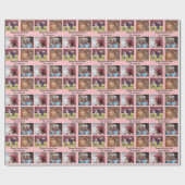 カスタム4フォトインスタグラムファミリパーティーDIYピンク ラッピングペーパー (フラット)