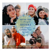 カスタム4フォトコラージシスターBFF引用文Keepsake ポスター (正面)