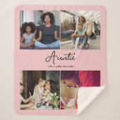 カスタム4フォトコラージュおばさん引用文叔母スクリプト シェルパブランケット (正面)