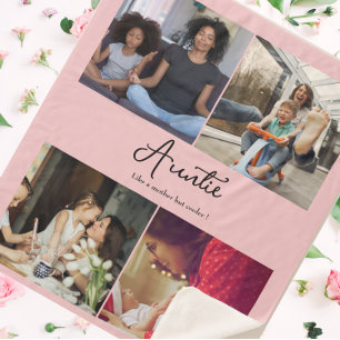 カスタム4フォトコラージュおばさん引用文叔母スクリプト シェルパブランケット