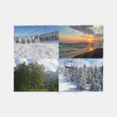 カスタム4フォトコラージュパーソナライズされた フリースブランケット (正面(横))