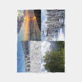 カスタム4フォトコラージュパーソナライズされた フリースブランケット (正面)