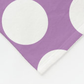 カスタム4フォトコラージュパープル水玉模様グレー名 フリースブランケット (角)