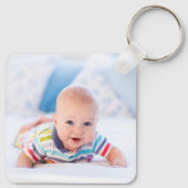 カスタム4フォトコラージュモダン生まれたばかりのベビー キーホルダー (裏面)