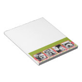 カスタム4フォトコラージュライムとコーラルシェフロン ノートパッド (アングル)