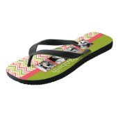 カスタム4フォトコラージュライムとコーラルシェフロン ビーチサンダル (アングル)