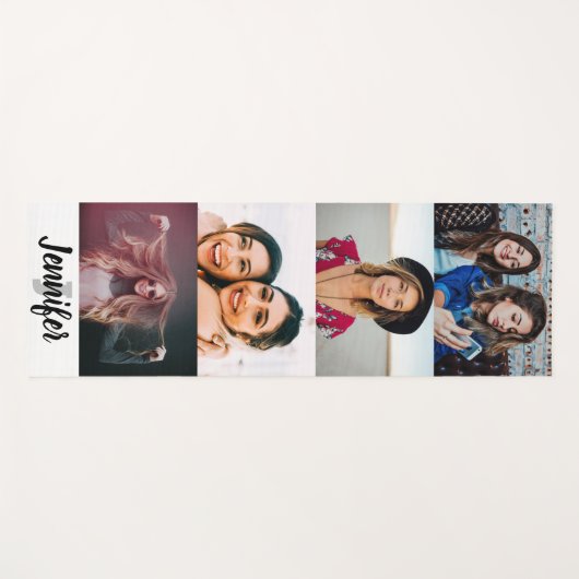 カスタム4フォトコラージュ名前をカスタムするとモノグラム ヨガマット (正面(横))