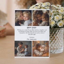 カスタム4フォトコラージュ復活祭はがき 招待状