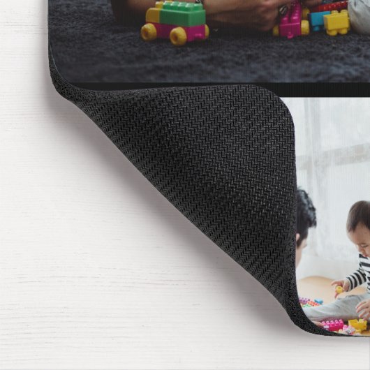 カスタム4フォトコラージュ最高のパパエバモノグラムのー マウスパッド (コーナー)