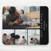 カスタム4フォトコラージュ最高のパパエバモノグラムのー マウスパッド (正面)