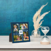 カスタム4フォトコラージュ最高のパパエバーダークブルー フォトプラーク (インサイチュ)