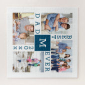 カスタム4フォトコラージュ最高のパパEver ジグソーパズル (横)