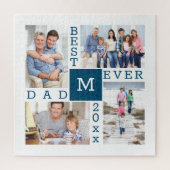 カスタム4フォトコラージュ最高のパパEver ジグソーパズル (縦)