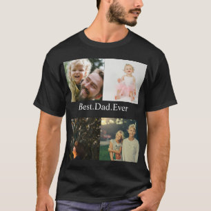 カスタム4フォトコラージュ最高のパパEver Tシャツ