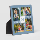 カスタム4フォトコラージュ最高のモマーEver Blue & White フォトプラーク (正面)